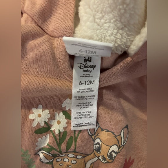 Disney Kids Blush Hoodie with Bambi and Floral Design - Picture 6 of 6